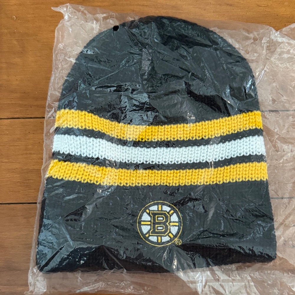 The Black Dog Black and Yellow Striped Bruins Beanie 2024-2025 season